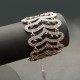 Bracelet fashion coeurs en strass couleur cristal et strass noir