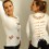 Top sexy blanc motif coeurs en strass, dos original ajouré