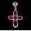 Piercing de nombril Crystal Evolution Croix cristal rouge