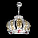 Piercing de nombril Crystal Evolution Couronne or et rouge