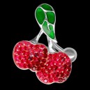 Piercing de nombril Crystal Evolution Cerise rouge, syst&egrave;me 360&deg;