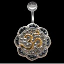 Piercing de nombril Crystal Evolution Symbole spirituel Lotus Ohm