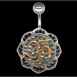 Piercing de nombril Crystal Evolution Symbole spirituel Lotus Ohm