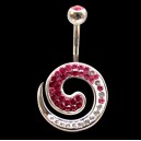 Piercing de nombril Crystal Evolution Whirl rouge et blanc