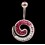 Piercing de nombril Crystal Evolution Whirl rouge et blanc