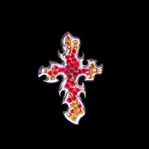 Piercing de nombril inversé Crystal Evolution croix flamboyante