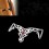 Bracelet tour de bras sexy en dentelles noir bijou motif tribal strass rouge