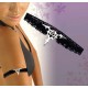 Bracelet tour de bras sexy en dentelles noir bijou motif tribal strass rose