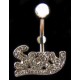 Piercing de nombril Sexy argent strass