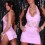 Mini robe sexy rose dentelles dos nu