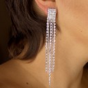 Paire de boucles d'oreilles fashion rivi&egrave;re strass