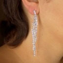 Boucles d'oreilles fashion pendantes rivière en strass