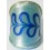 Bague large en verre motif feuille inclusion feuille d'argent