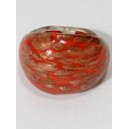 Bague en verre orange inclusion poussiere de cuivre