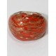 Bague en verre orange inclusion poussiere de cuivre