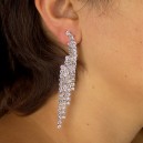 Boucles d'oreilles fashion pendantes rivière en strass