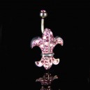 Piercing Crystal Evolution Titane Fleur de Lys strass Swarovski rose