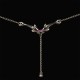 Chaine de tour de taille motif double dauphins strass rose et pendentif