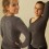 Top manche longues gris grandes ailes ange en strass dans le dos