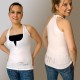 Top sexy débardeur blanc et noir épaules nues et strass Top sexy débardeur blanc et noir épaules nues et strass