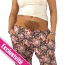 Pantalon fluide motif liberty avec large ceinture &agrave; lacets