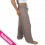 Pantalon fluide couleur taupe ceinture à lacet