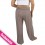 Pantalon fluide couleur taupe ceinture à lacet