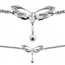 Chaine de taille avec piercing en acier chirurgical motif libellule en strass fantaisie
