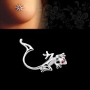 Faux piercing de t&eacute;ton l&eacute;zar avec strass yeux rouges
