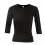 Tee-shirt couleur noir femme, manches 3/4