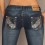 Pantalon jeans strass dans les poches 