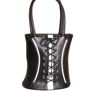 Sac à main corset noir et blanc, Petit modèle