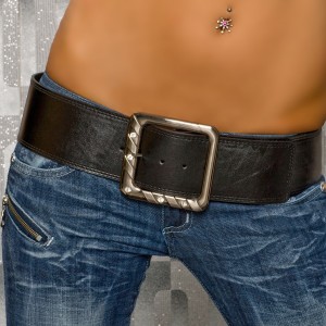 Large ceinture noir et strass