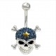 Piercing de nombril en titane Crystal Evolution Skull