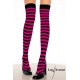 Bas rayures noir fushia