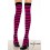 Bas Rayures Noir Fuschia
