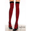 Bas Rayures Noir et rouge