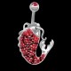 Piercing de nombril en titane Crystal Evolution Carpe Koi rouge