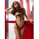 Lingerie hyper sexy Love Set ruban de satin noir, coeur et masque Anaïs