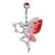 Piercing de nombril en titane Crystal Evolution Fée rouge