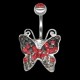 Piercing de nombril Crystal Evolution Papillon tricolore