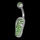 Piercing de nombril Crystal Evolution Tongue verte