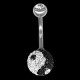 Piercing de nombril titane Crystal Evolution Ying Yang noir