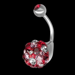 Piercing de nombril Crystal Evolution Sphere rouge