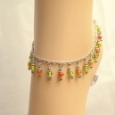 Chaine bracelet de cheville perle de verre bicolore