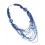 Collier en perles de verre façon Murano bleu reflets argents
