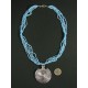 Collier ethnique oriental perles turquoises et métal