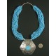 Collier ethnique oriental perles turquoises et métal