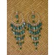 Boucles d'oreilles pendantes billes de verre turquoises