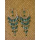 Boucles d'oreilles pendantes billes de verre turquoises